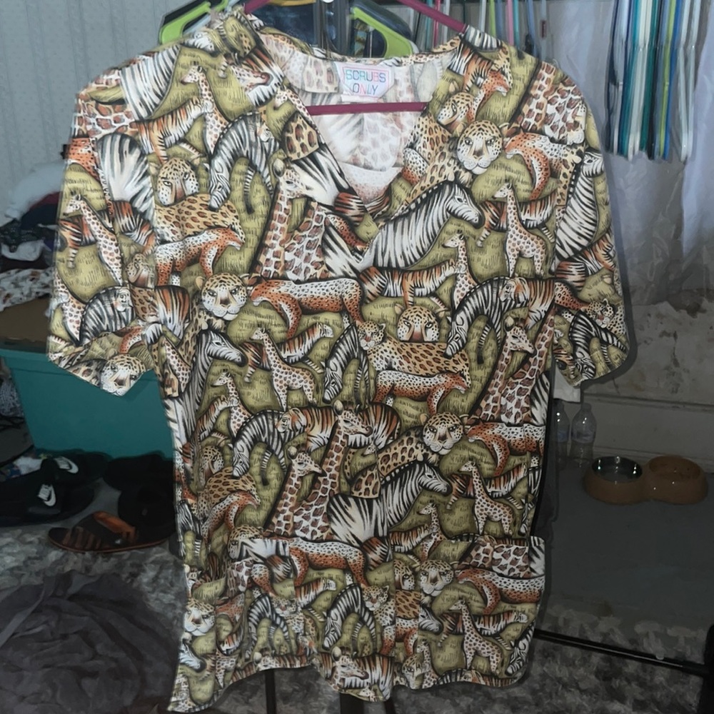 Scrubs only jungle animal scrub top